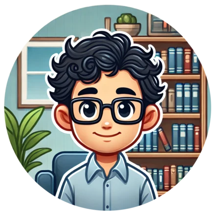 Cartoon portrait of Camilo Umana Dajud in his office